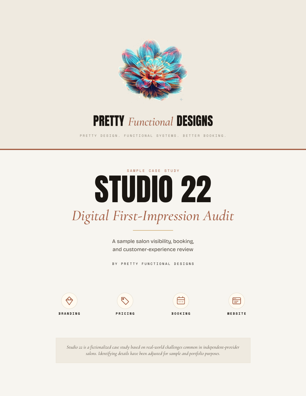 Cover of the Studio 22 Digital First-Impression Audit sample